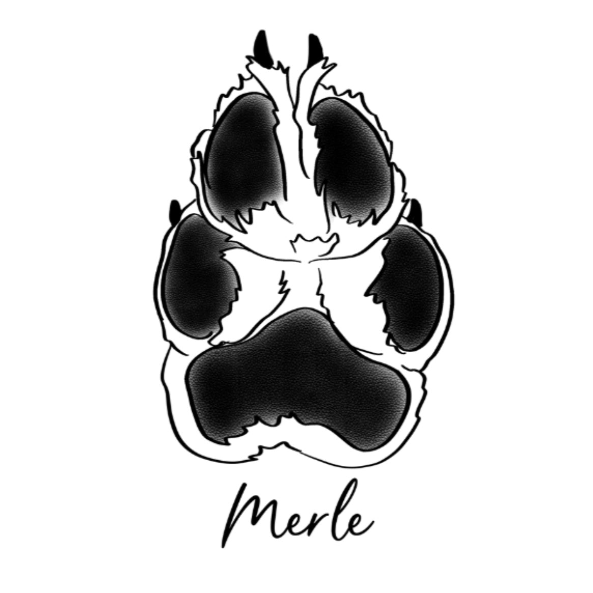 Line-Art Pfotenzeichnung